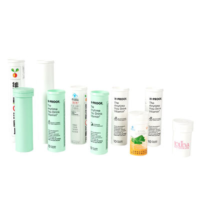 Vitamin C Effervescent Tablets Packaging PP Tube Bottle with Spring Cap and PP Material