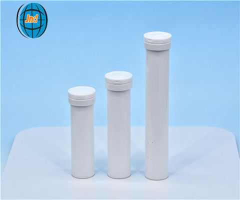 Custom Printed Childproof Plastic Tubes for Long White Effervescent Tablet Packaging
