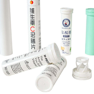 Supply Customized Logo Design Empty Vitamin C Plus Effervescent Tablet Tube With Cap