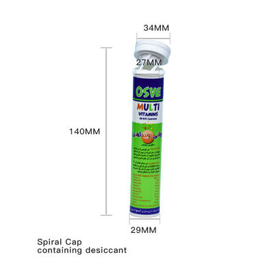 FDA Approved Plastic Material Temper-Evident Lids Customized Printing Effervescent Vitamins Packaging