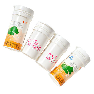 Custom Colorful Logo Vitamin C Effervescent Tablet Tube With Cap Made of Food Grade PP