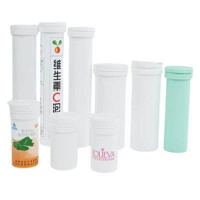 PP-Material Custom Logo Weiße Plastikflasche Efferveszente Tablettenröhre mit Kappe Direkt